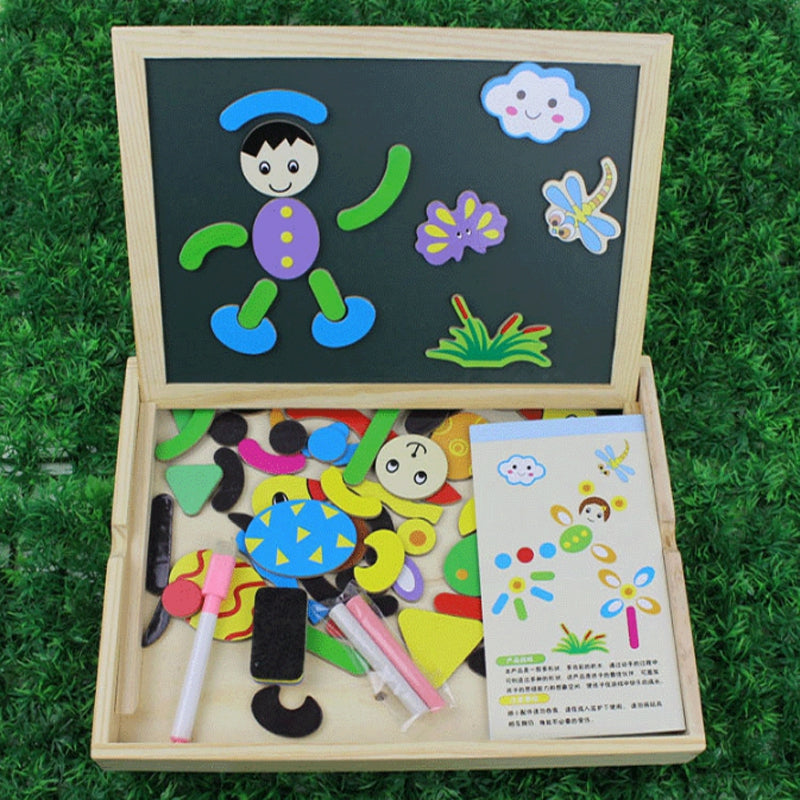 Double-sided Black White Board Animal Puzzle Set