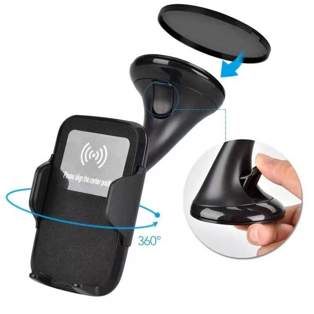 360 Rotatable Degrees Car Phone Mount Fast Charge Wireless Charger