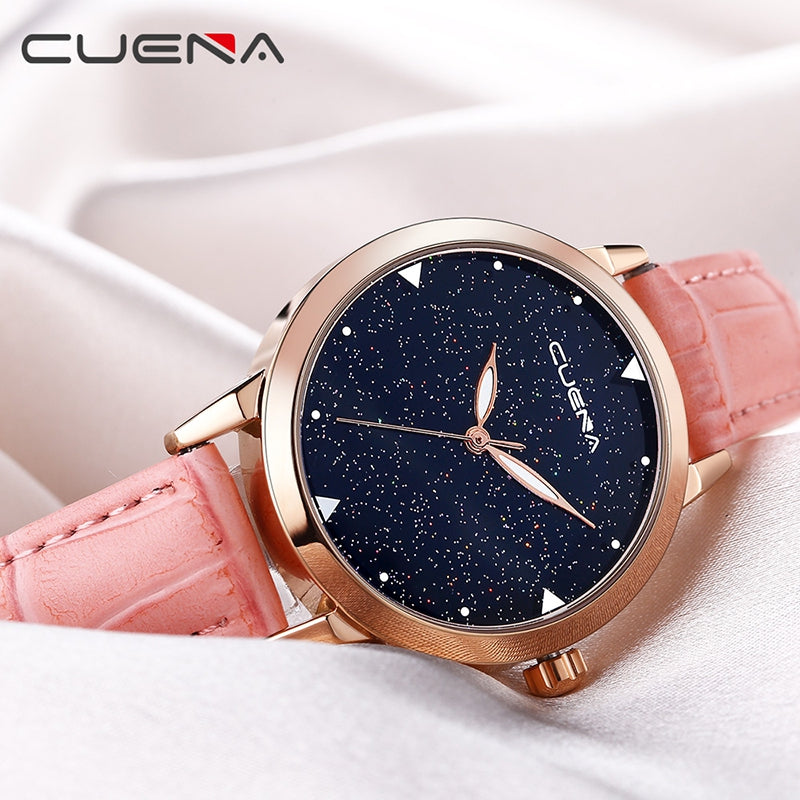 CUEAN 6643P Casual Women Quartz Watch Waterproof Wristwatch