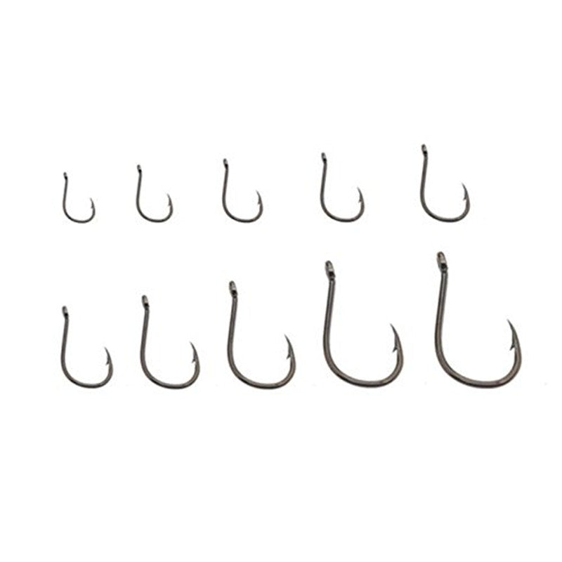 500PCS/SET 10 Grids Mixed Size 3 - 12 Circle High Carbon Steel Fish Hook