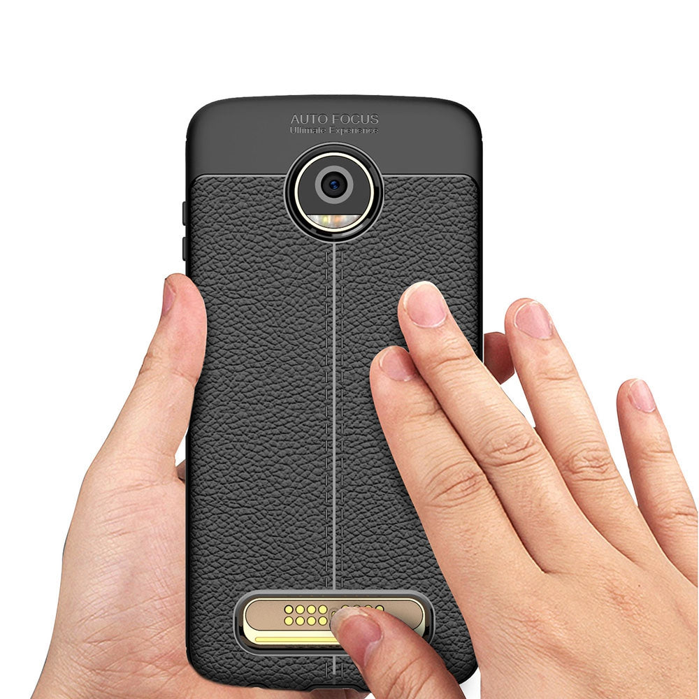 Case for Motorola Moto Z2 Play Litchi Grain Anti Drop TPU Soft Cover