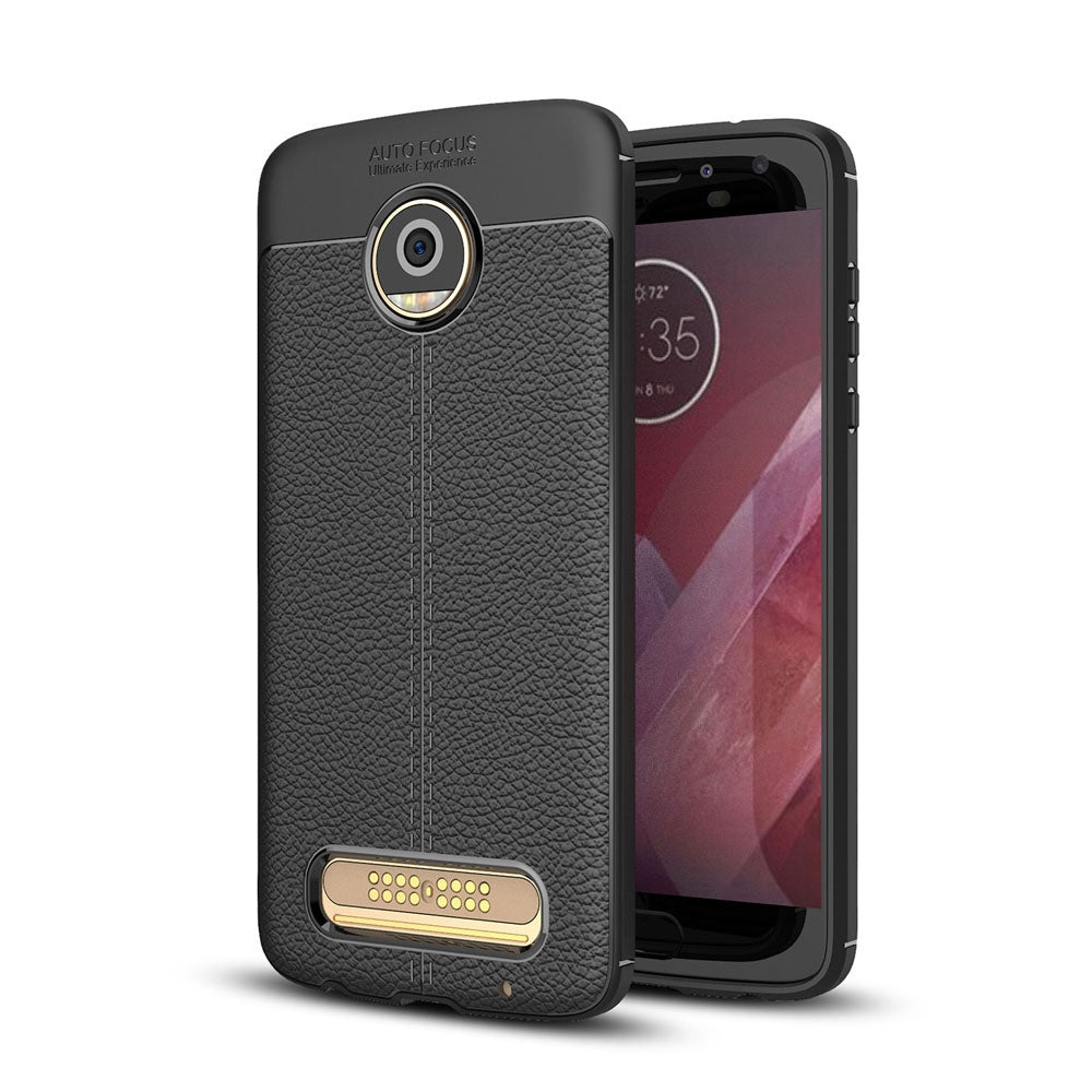 Case for Motorola Moto Z2 Play Litchi Grain Anti Drop TPU Soft Cover