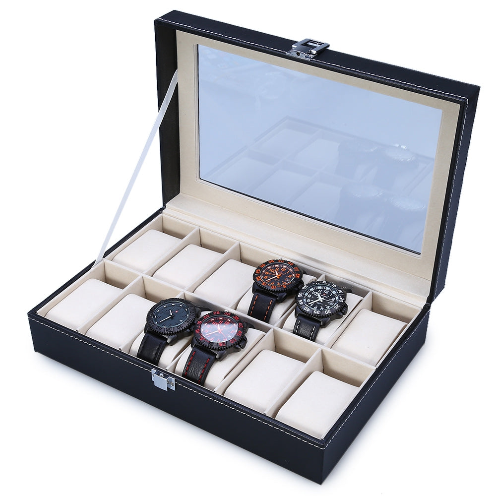 12 Grids Watch Case Jewelry Storage Organizer