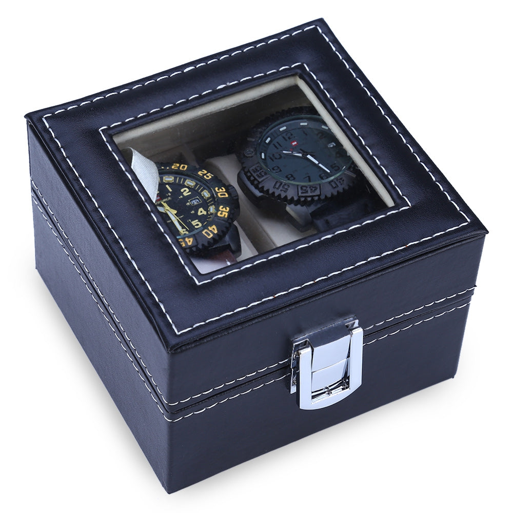 Brand New Leather Material 2 Grids Watch Box