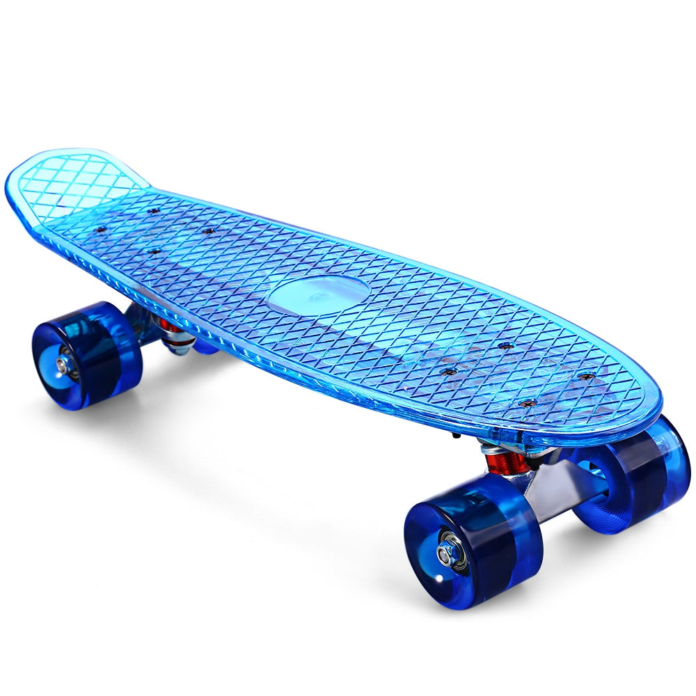 CL - 402 22 inch Transparent PC LED Retro Skateboard Longboard Mini Cruiser