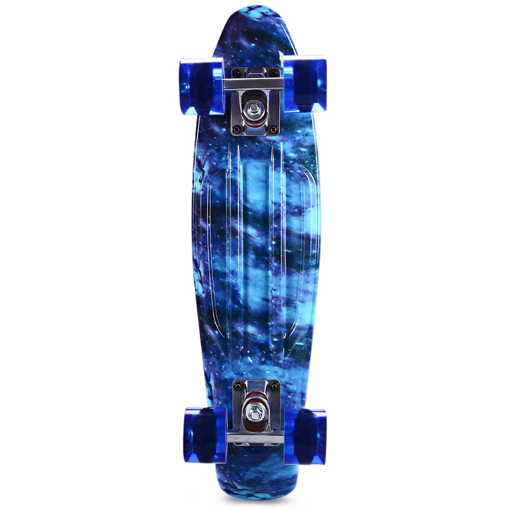 CL-94 22 inch Blue Starry Sky Pattern Retro Skateboard Longboard Mini Cruiser