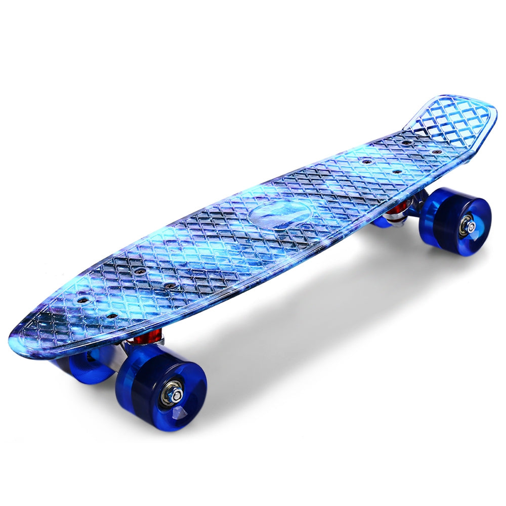 CL-94 22 inch Blue Starry Sky Pattern Retro Skateboard Longboard Mini Cruiser