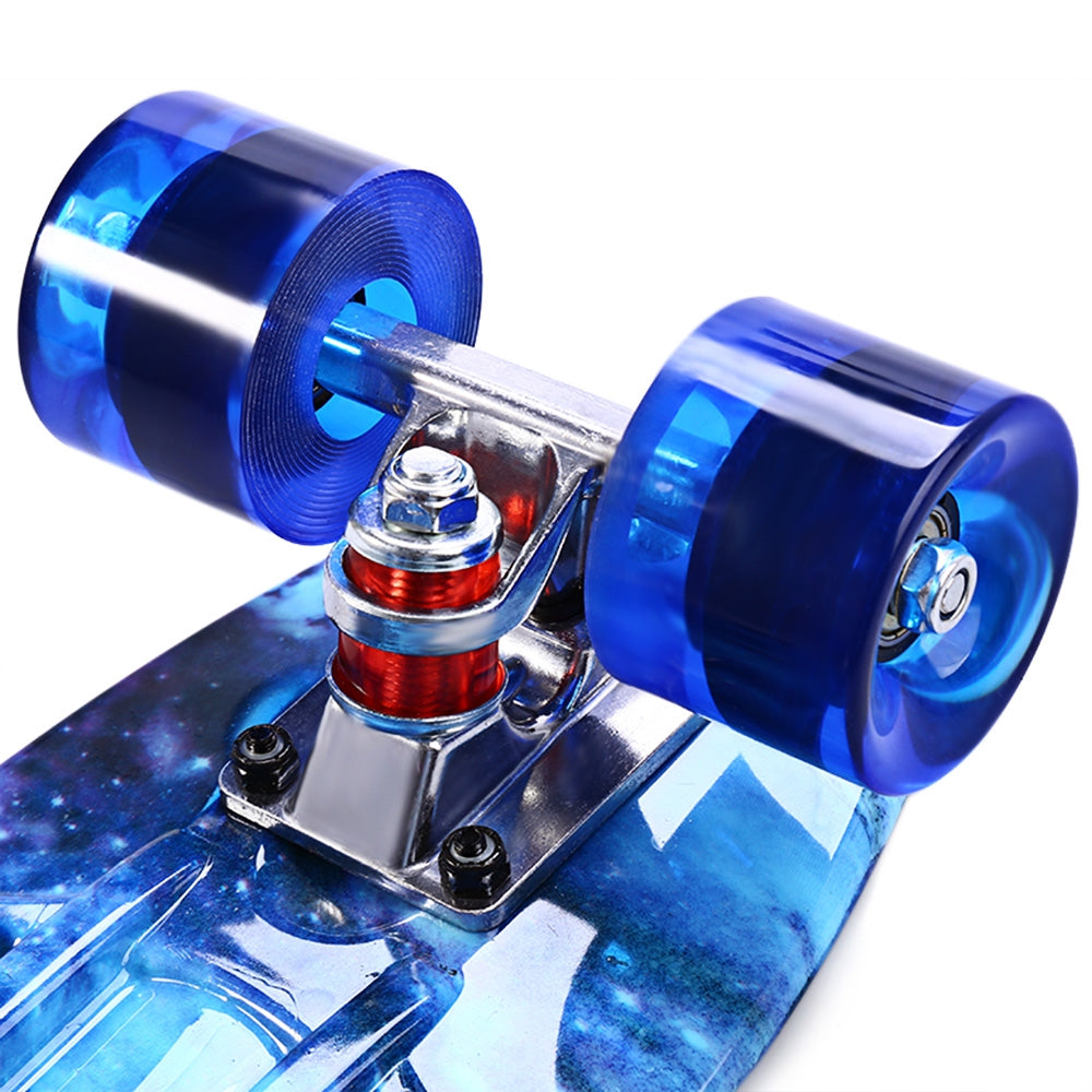 CL-94 22 inch Blue Starry Sky Pattern Retro Skateboard Longboard Mini Cruiser