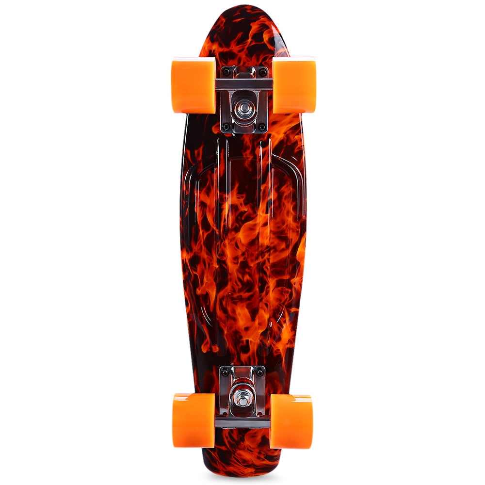 CL - 78 22 inch Hellfire Pattern Retro Skateboard Longboard Mini Cruiser