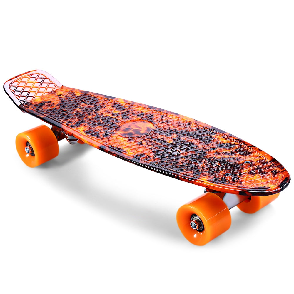 CL - 78 22 inch Hellfire Pattern Retro Skateboard Longboard Mini Cruiser