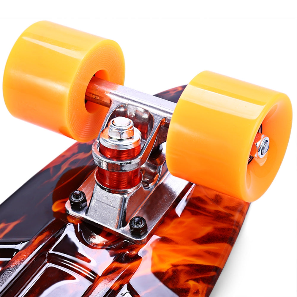 CL - 78 22 inch Hellfire Pattern Retro Skateboard Longboard Mini Cruiser