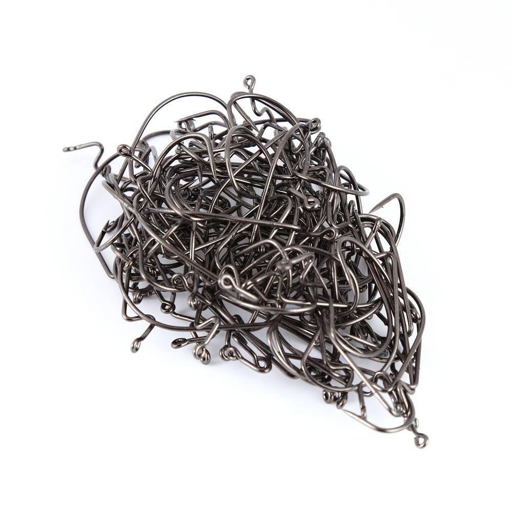 100 PCS High-carbon Steel Worm OffSet Hook