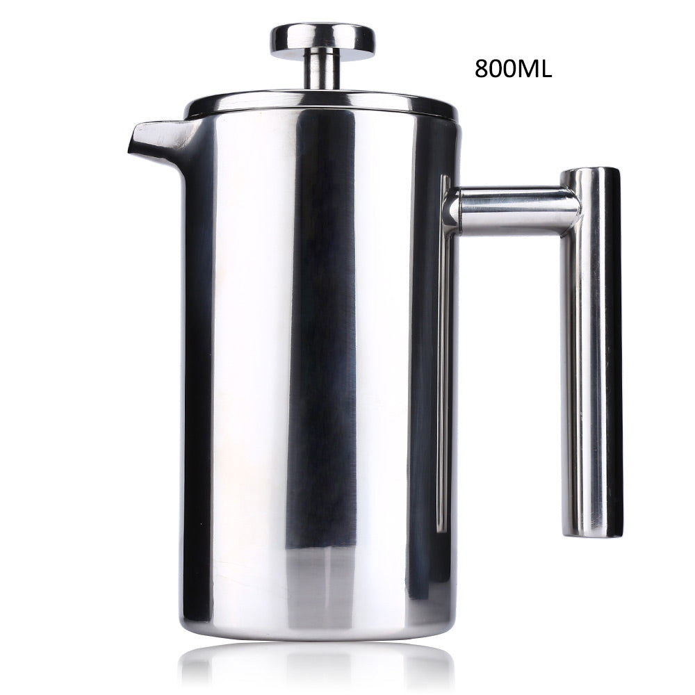 800ML Stainless Steel Cafetiere French Press with Filter Double Wall