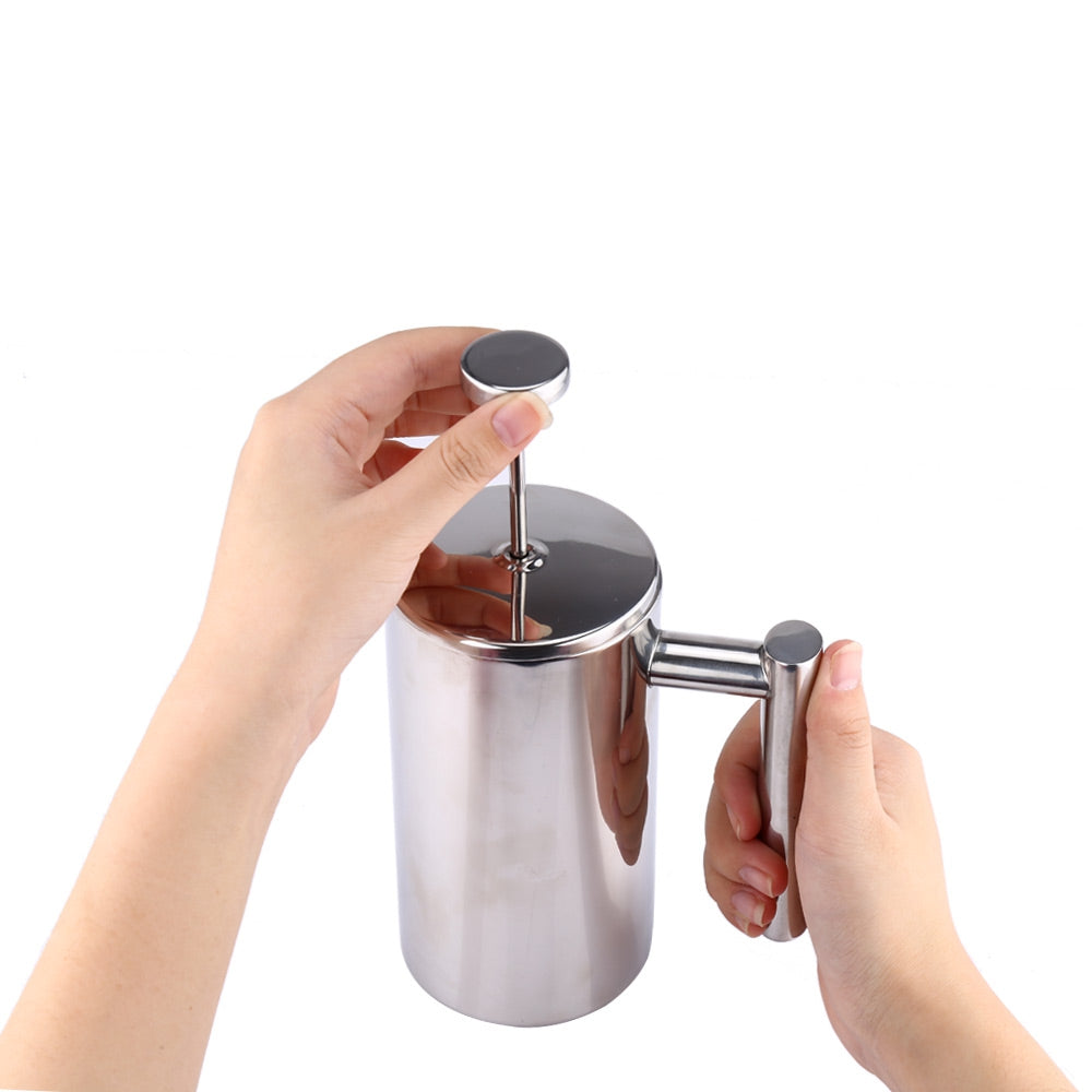 800ML Stainless Steel Cafetiere French Press with Filter Double Wall