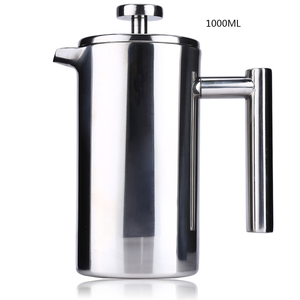 1000ML Stainless Steel Cafetiere French Press with Filter Double Wall