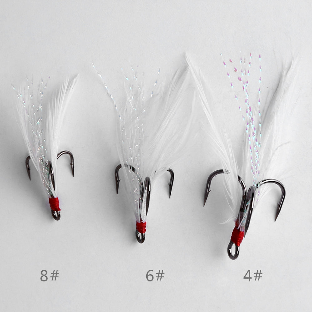 20 PCS Stainless Steel Feather Fishing Hook