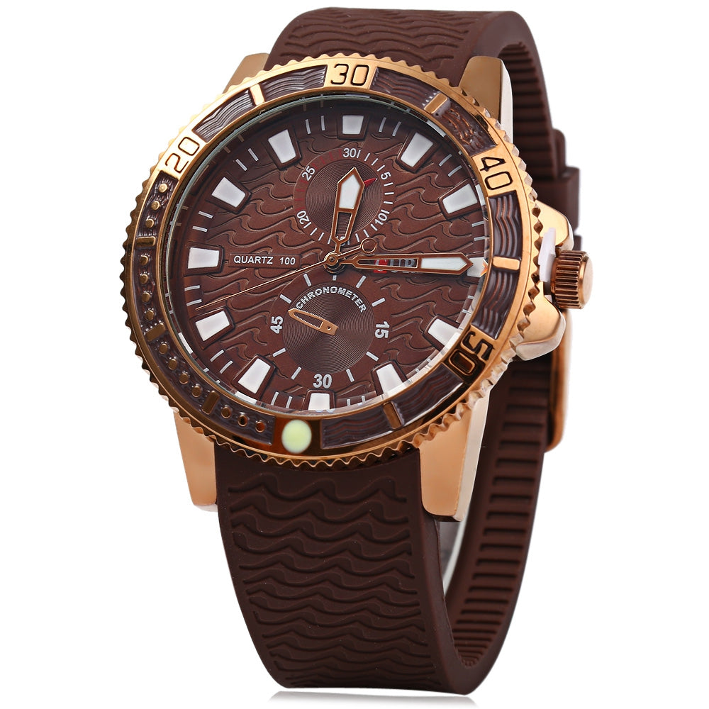 CURREN 8172 Quartz Male Watch with Decorative Sub-dials Rotatable Bezel