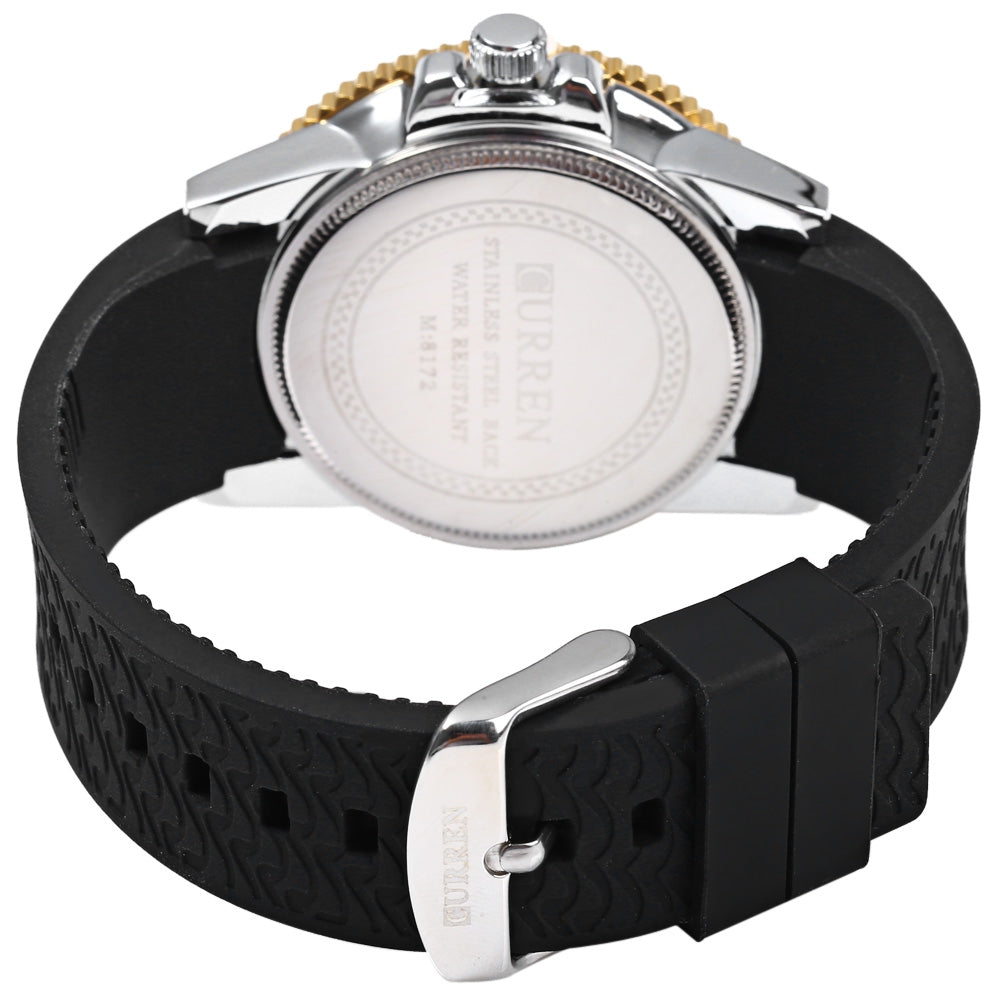 CURREN 8172 Quartz Male Watch with Decorative Sub-dials Rotatable Bezel