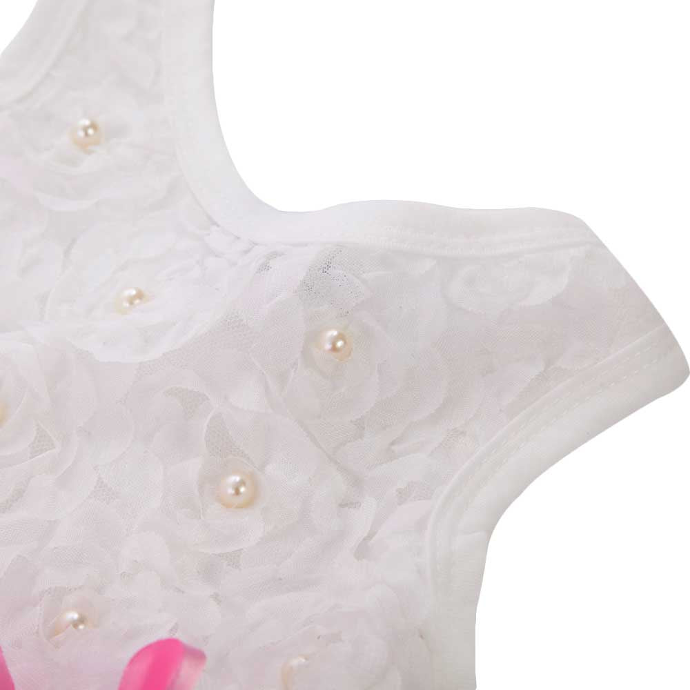Cute Round Collar Sleeveless Colorful Petals Baby Girls Gauze Vest Dress