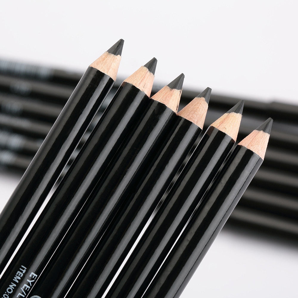 12 pcs Black Waterproof Long Lasting Makeup Cosmetics Eyeliner Pencil