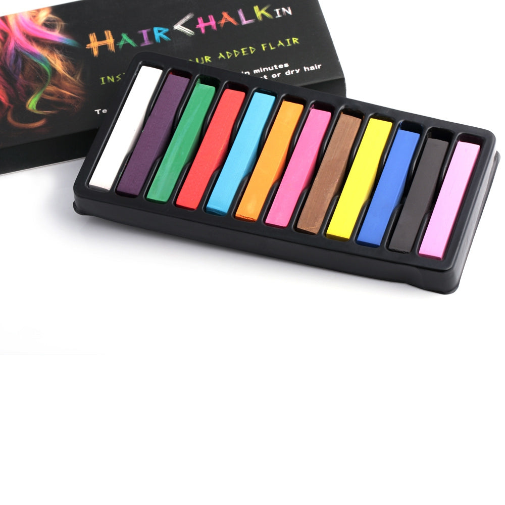 12 Color Soft Pastels Salon Kit Fast Temporary Short Hair Dye Chalk