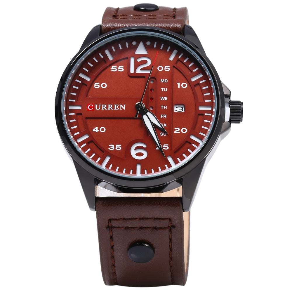 Curren 8224 Men Quartz Watch with Day Date Display