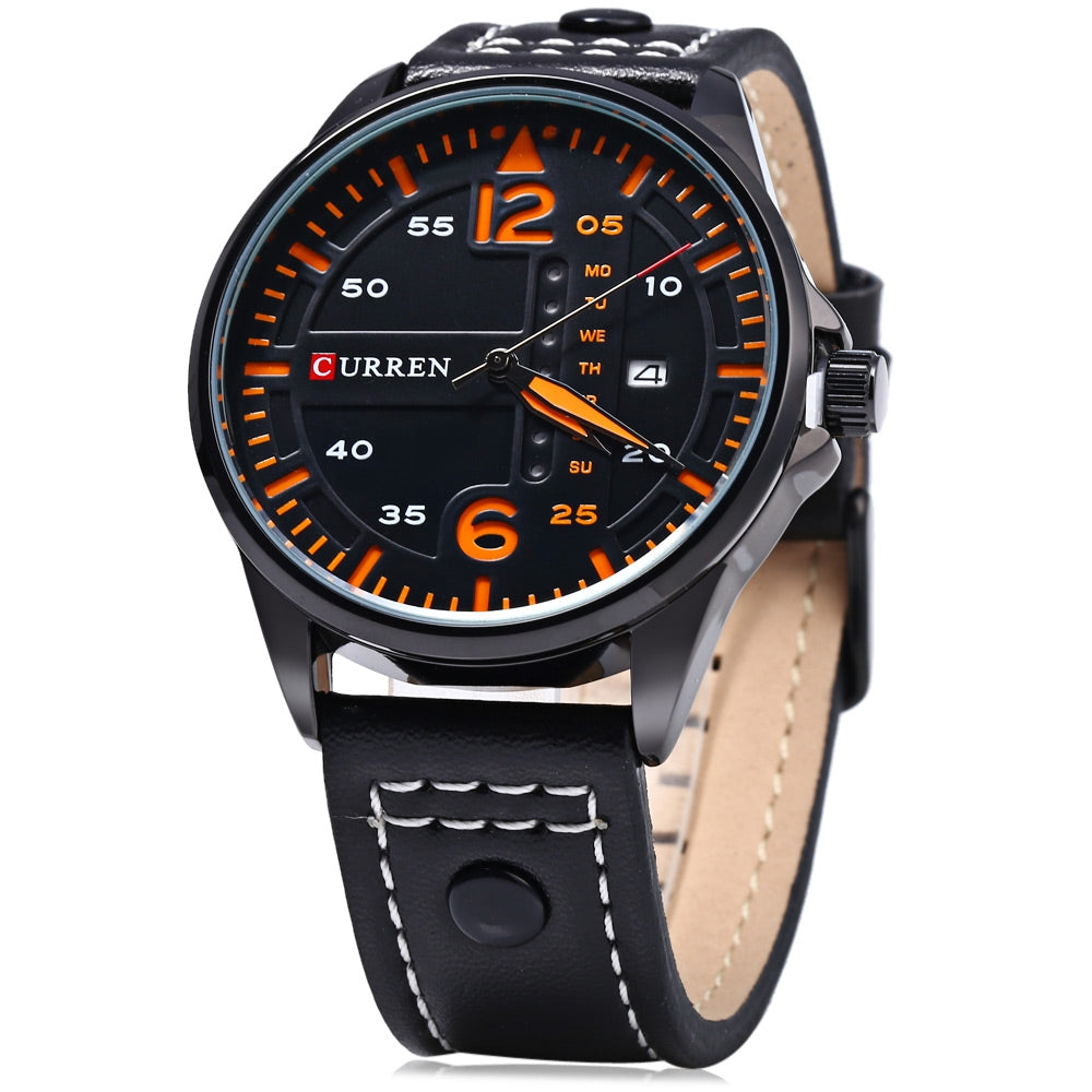 Curren 8224 Men Quartz Watch with Day Date Display