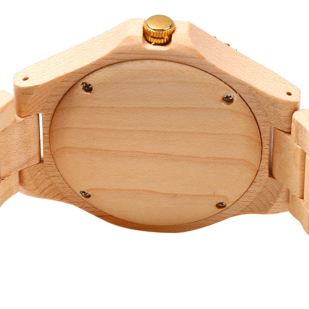 Bewell ZS-W023B Male Quartz Watch Wood Band Date Display