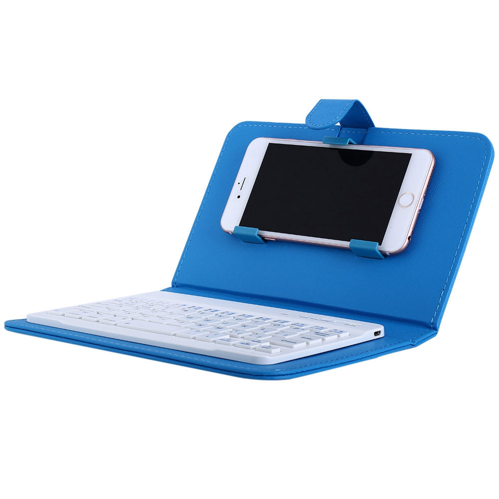 3 System Bluetooth V3.0 Leather Folding Folio Case Cover with Keyboard Stand for 4.5 / 6.5 inch ...