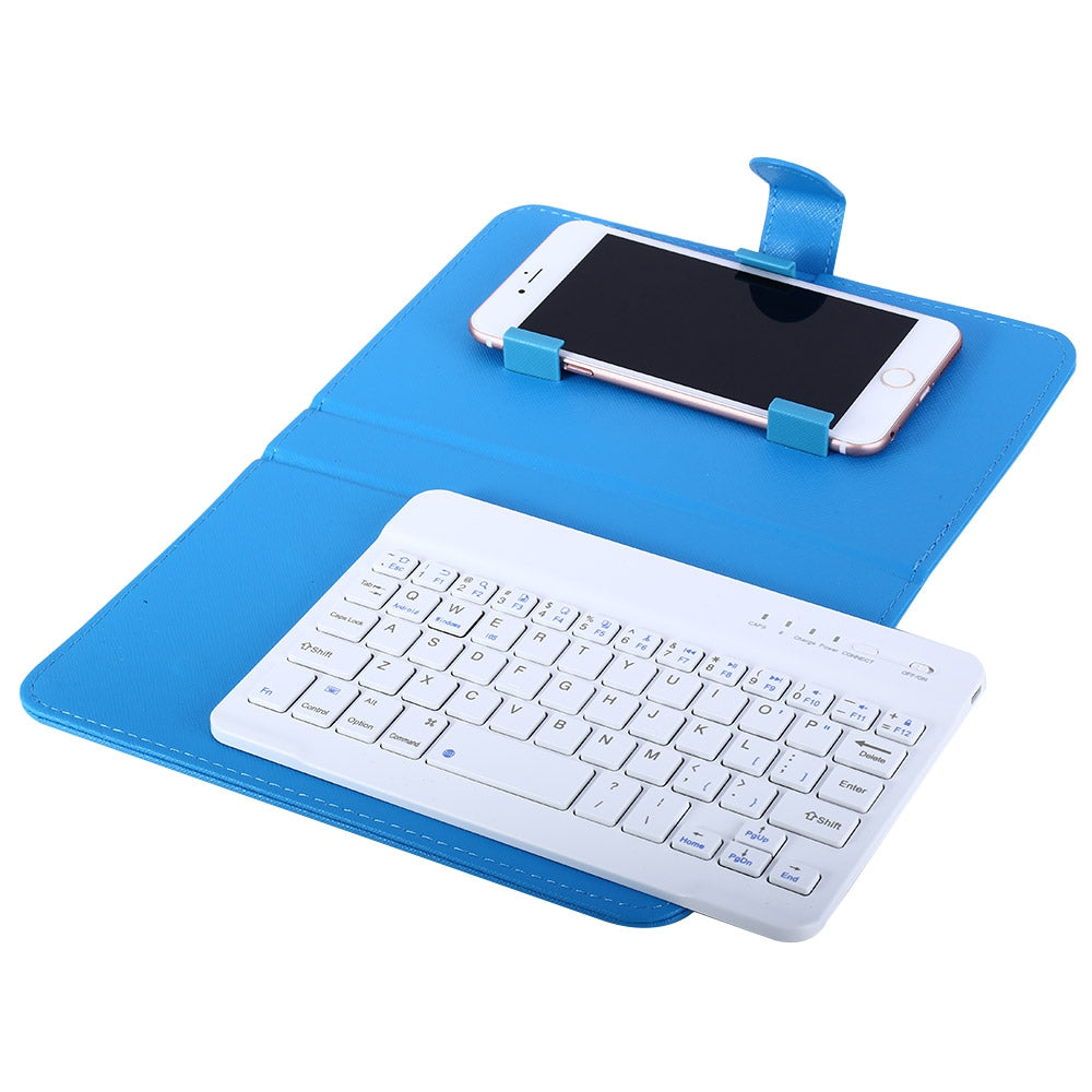 3 System Bluetooth V3.0 Leather Folding Folio Case Cover with Keyboard Stand for 4.5 / 6.5 inch ...