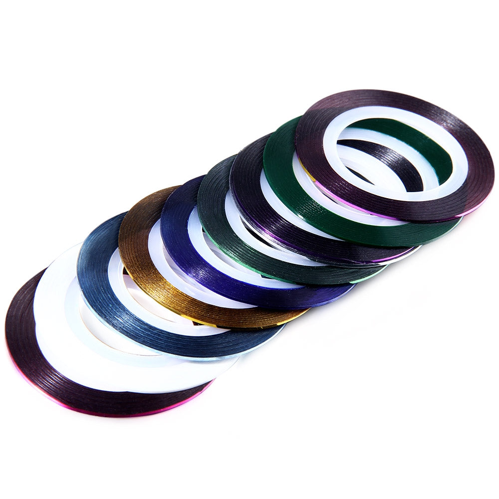 10 Color Manicure Jewelry Line Nail Art Striping Tape Line Decoration Sticker