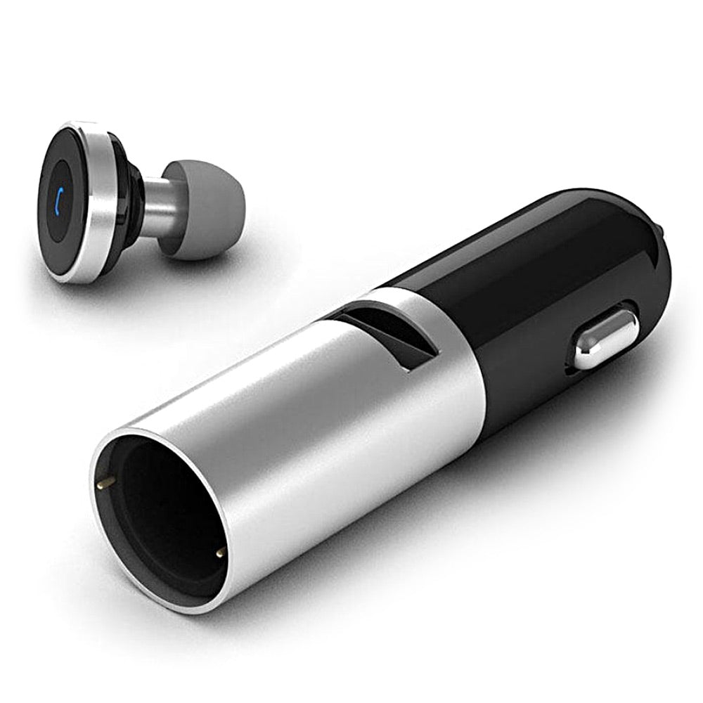 COOWOO Wireless Bluetooth V4.0 Car Charger Hands-Free Earphone Headset