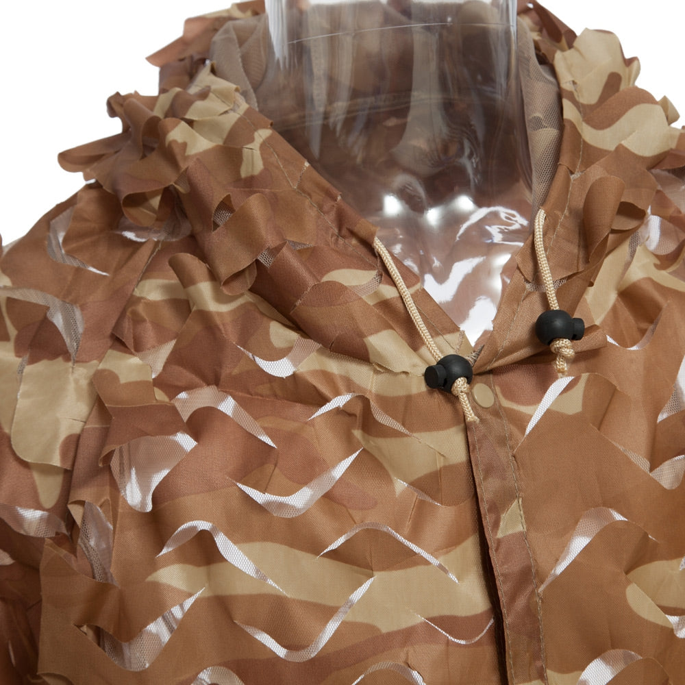 3D Bionic Leaf Camouflage Jungle Hunting Ghillie Suit Set Woodland Sniper Birdwatching Poncho