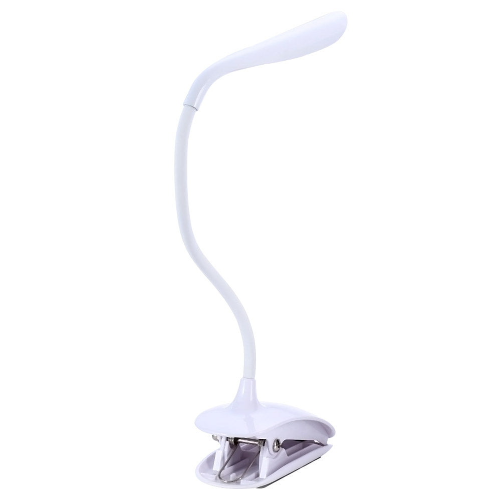 Adjustable USB Rechargeable LED Desk Table Lamp Light with Clip Touch Switch