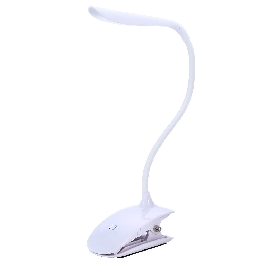 Adjustable USB Rechargeable LED Desk Table Lamp Light with Clip Touch Switch