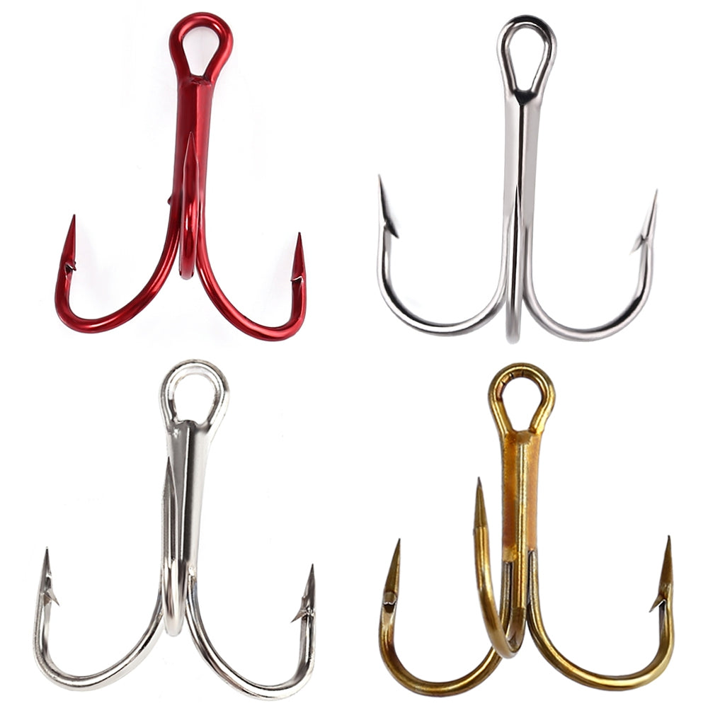 100 PCS High-carbon Steel Sharpened Treble Hook