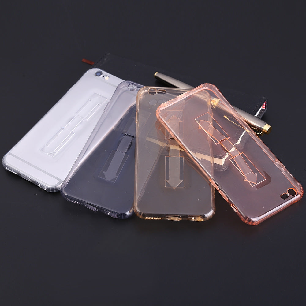 1 Piece HOCO 5.5 Inch Soft Transparent TPU Phone Cove Ring Bucket Case for iPhone 6 Plus / 6s Plus