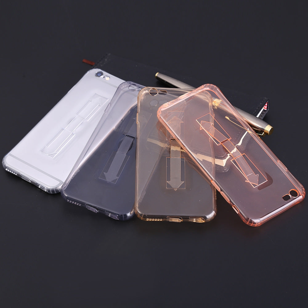1 Piece HOCO 4.7 Inch Soft Transparent TPU Phone Cove Ring Bucket Case for iPhone 6 / 6s