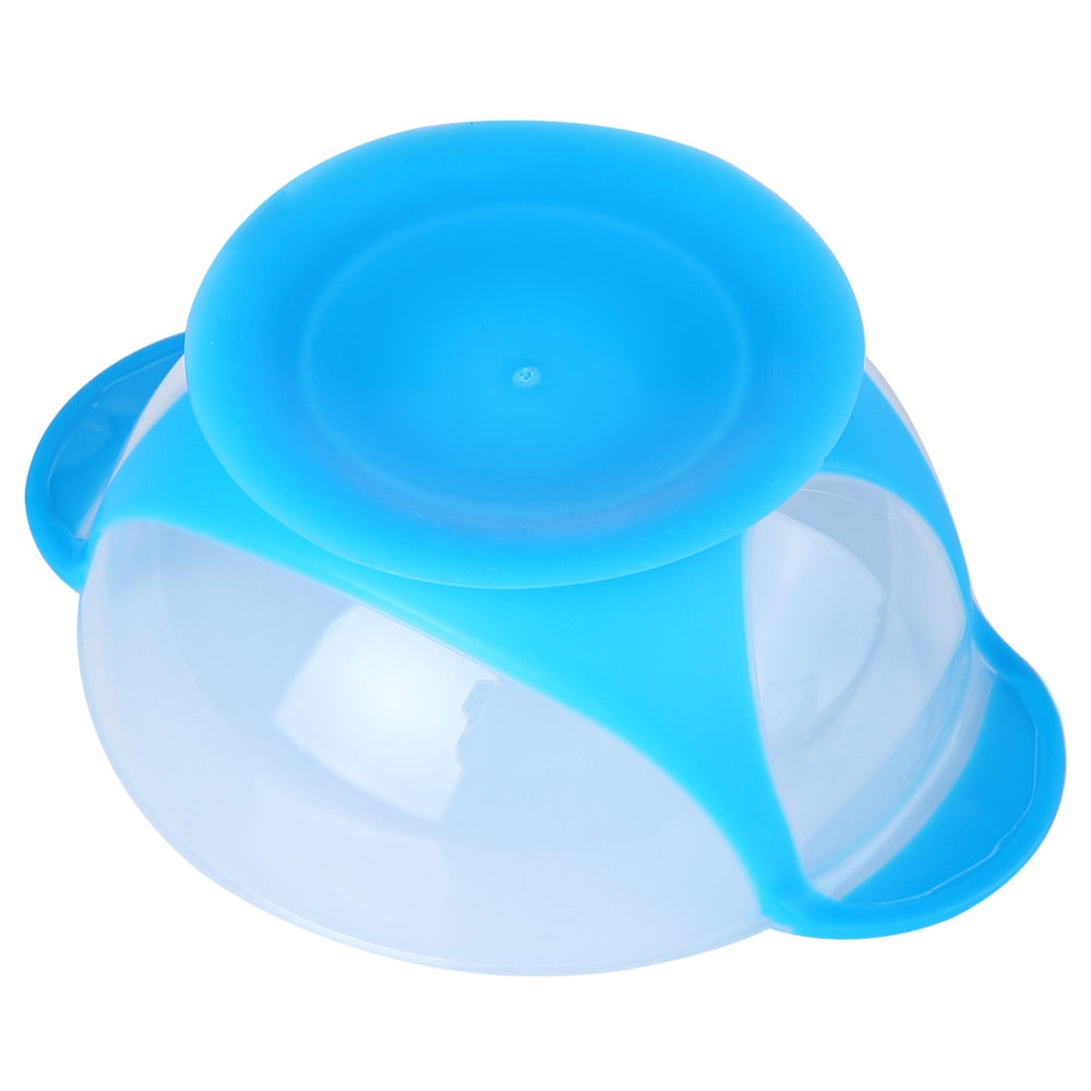 3pcs Bright Color Babies Skidproof Bowl with Suction Cup Assist Temperature Sensing Spoon