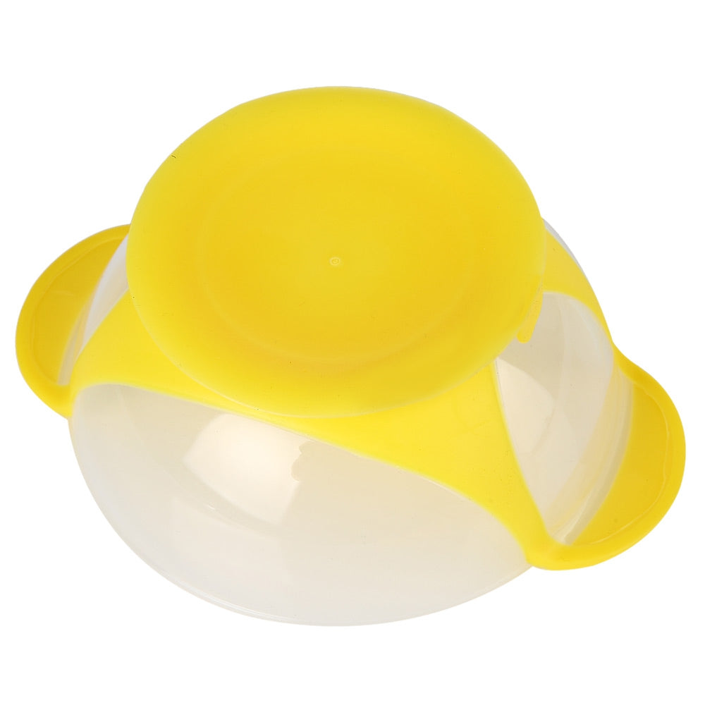 3pcs Bright Color Babies Skidproof Bowl with Suction Cup Assist Temperature Sensing Spoon