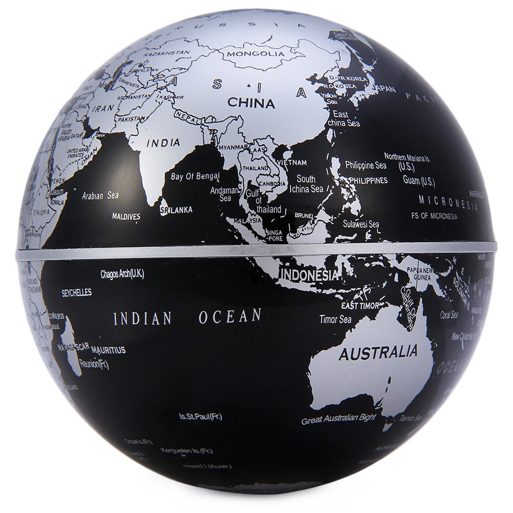 C Shape Levitation Floating Globe Rotating Magnetic World Map Colorful LED Lamp Decoration Gift