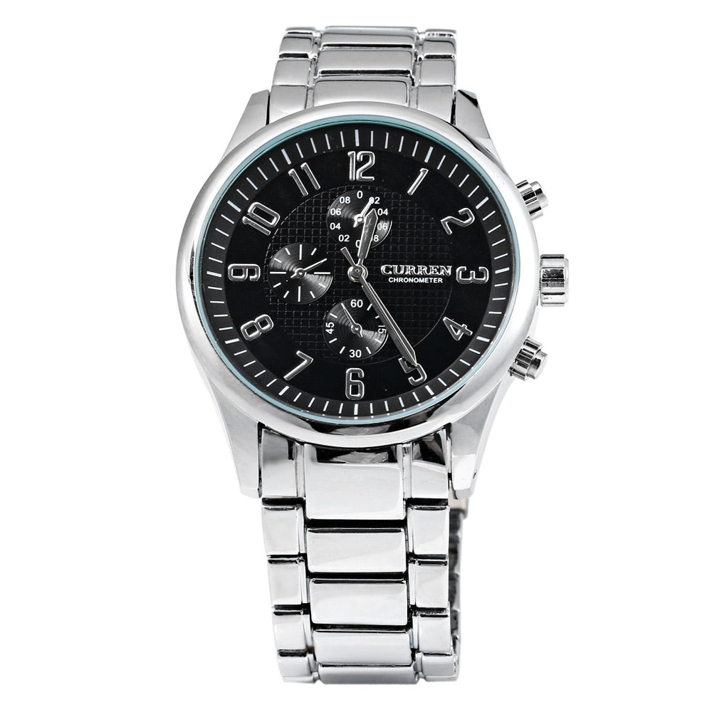 Curren 8046 Decorative Sub-dial Quartz Watch with Double Scale for Men
