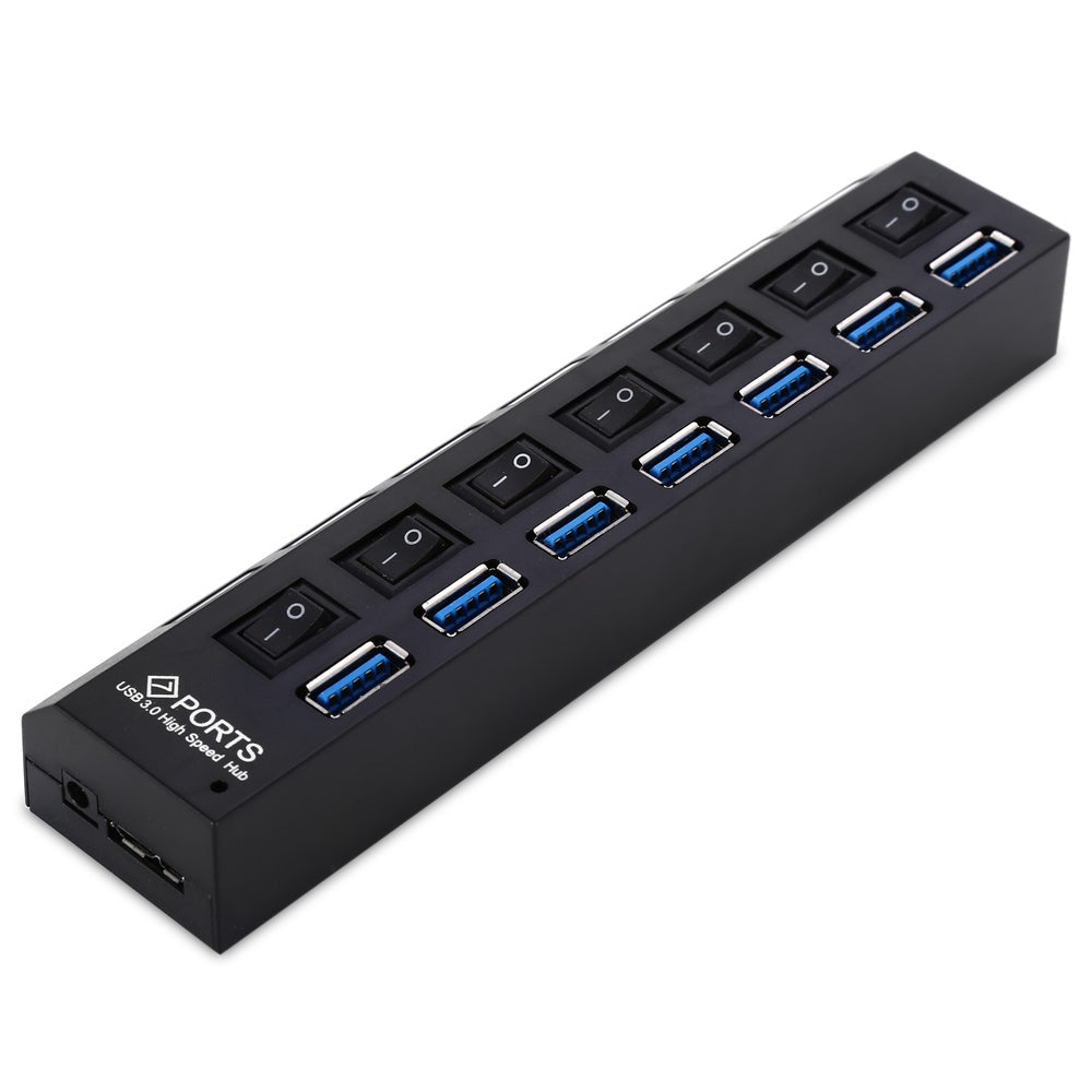 7 Ports USB 3.0 Hub Built-in Independent On / Off Switch for PC Laptop