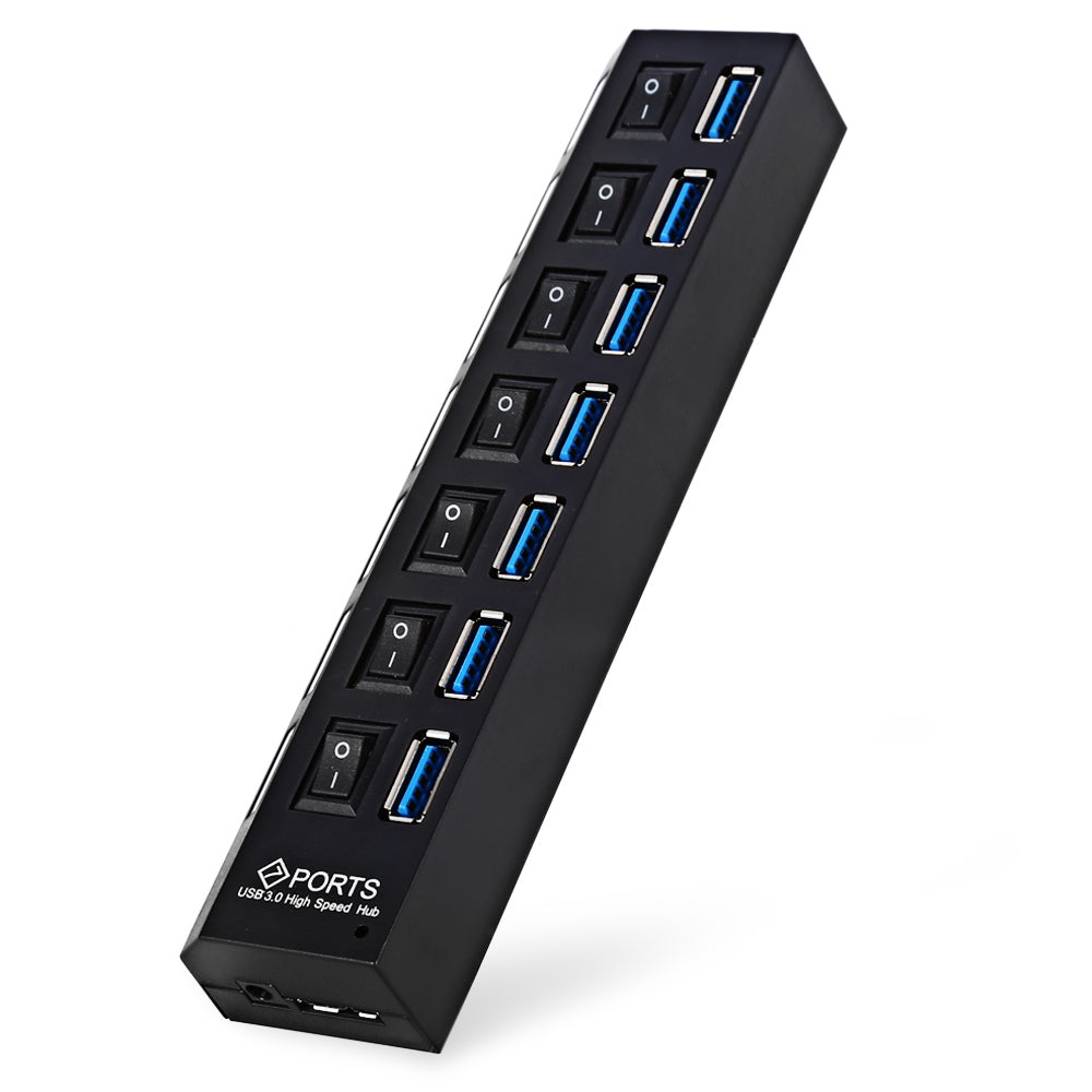 7 Ports USB 3.0 Hub Built-in Independent On / Off Switch for PC Laptop