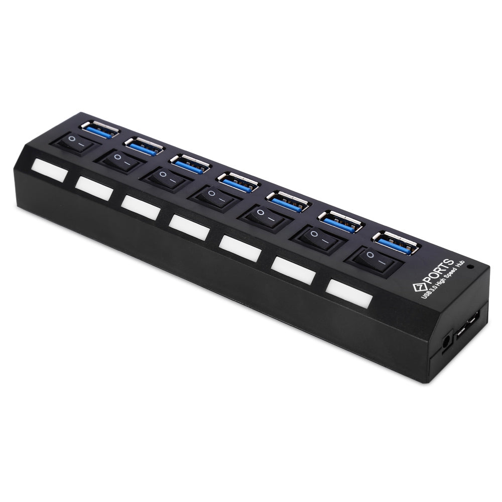 7 Ports USB 3.0 Hub Built-in Independent On / Off Switch for PC Laptop