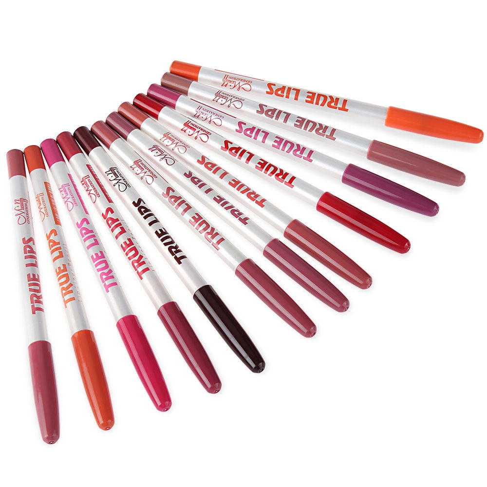 15cm 12Colors / Set Lips Makeup Tools Women Professional Long Lasting Lipliner