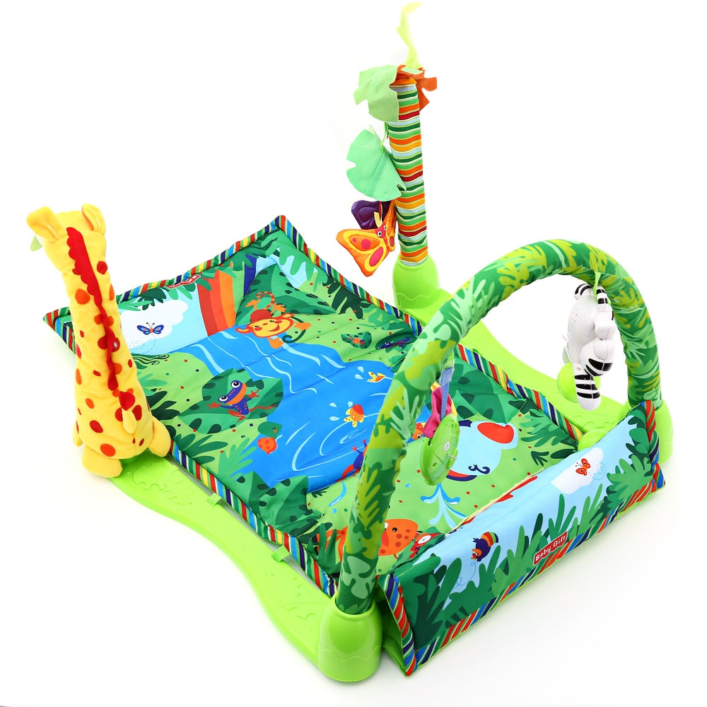 Baby Forest Gym Music Game Blanket Fitness Rack Floor Crawl Play Mat Cushion for Kids