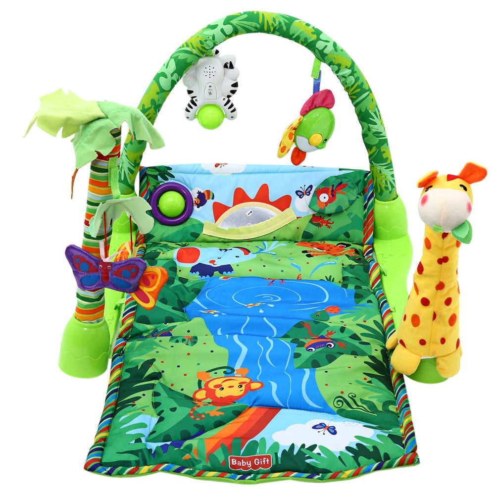 Baby Forest Gym Music Game Blanket Fitness Rack Floor Crawl Play Mat Cushion for Kids