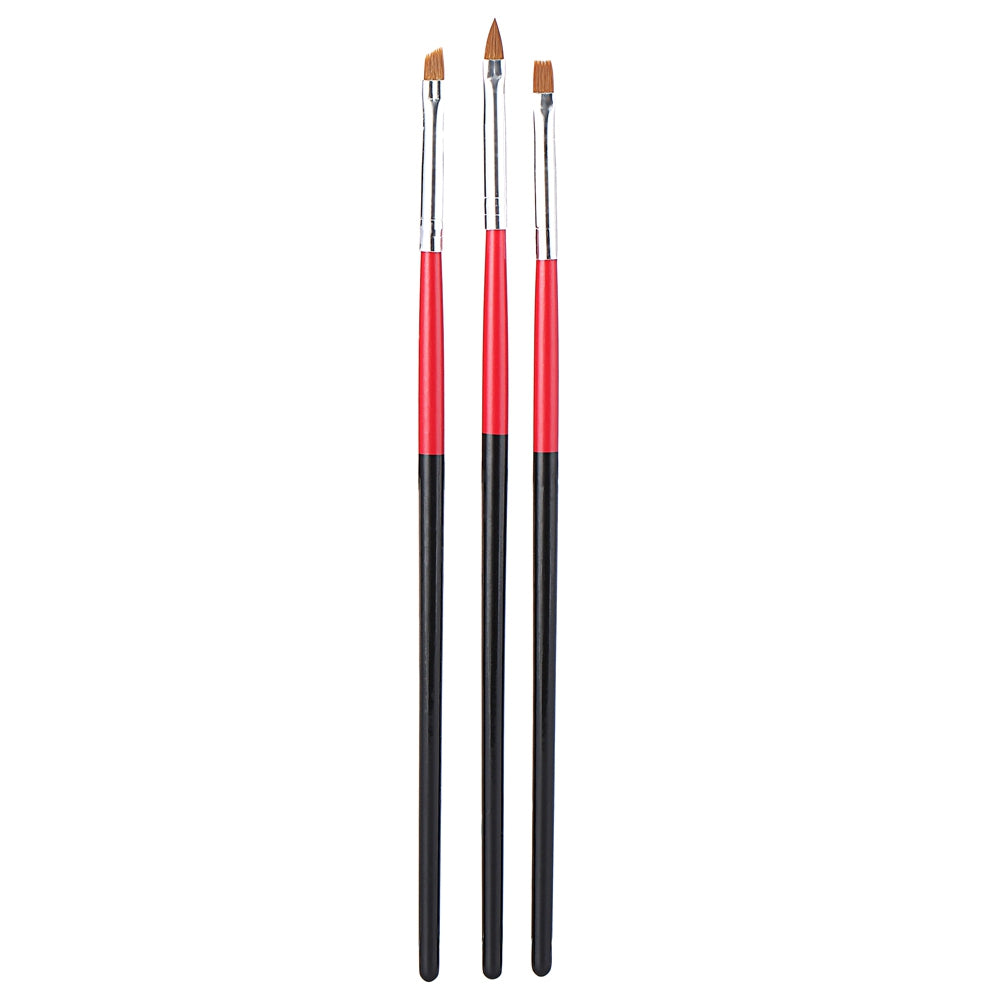 3pcs Nail Art Paint Define Tool Design UV Gel Acrylic Brush Pen for Girls