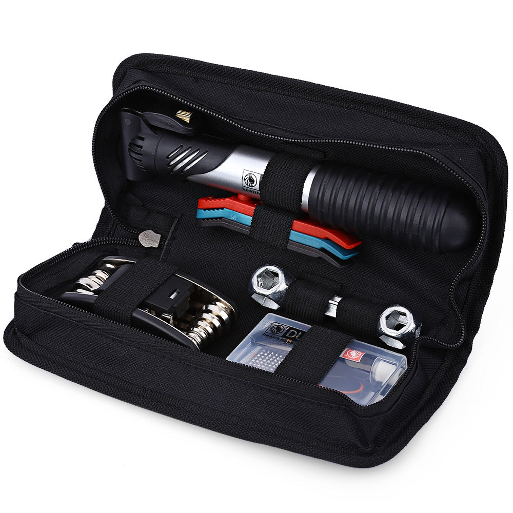 DUUTI Bicycle Folding Tire Repair Multifunctional Kit Set with Portable Repair Tools Bag